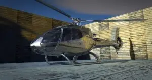 a small plane parked on the side of a building