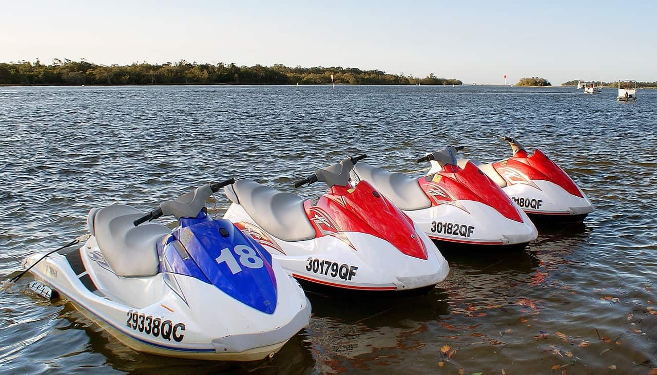 Jet skis on water