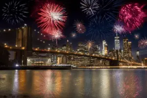 fireworks in the night sky