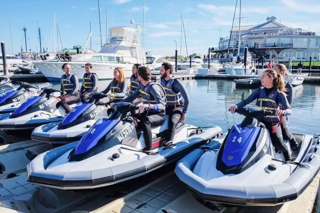 people getting on jet skis in NYC