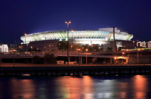Yankee Stadium at night - jet ski view