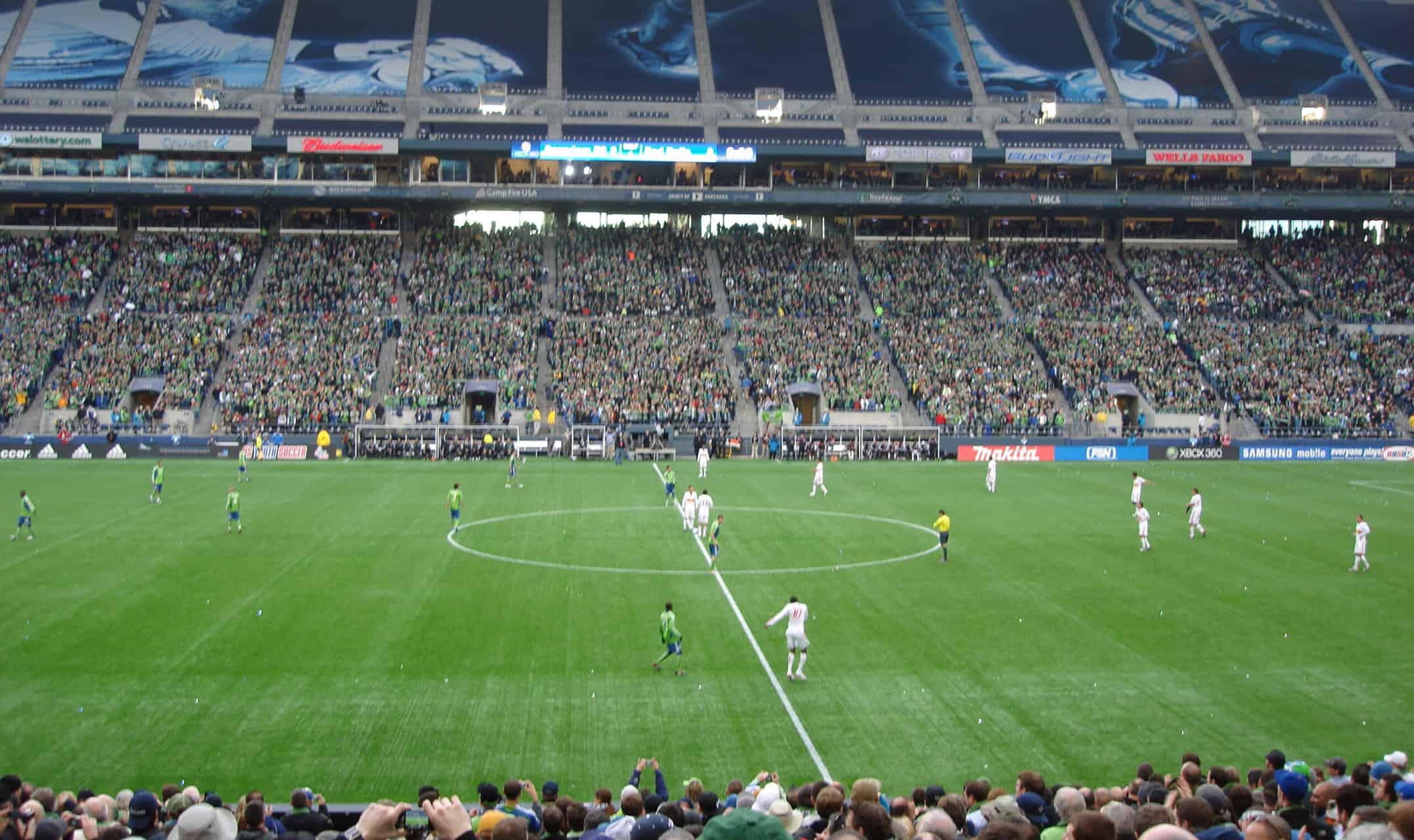 a crowd of people in a field