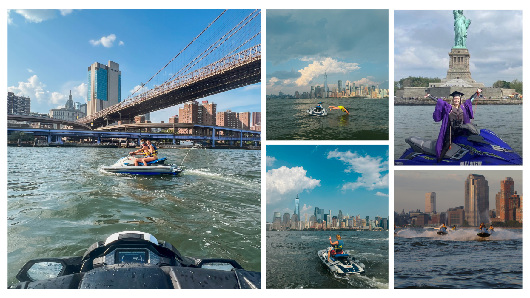 jet skiing on the hudson river views - multiple views